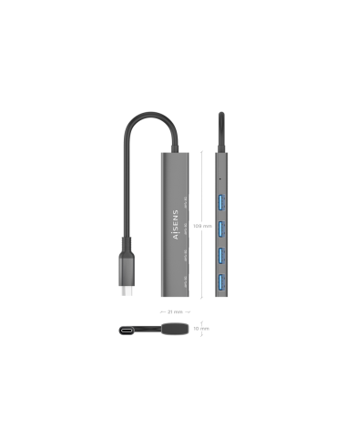 AISENS A109-0943 base para portátil y replicador de puertos Alámbrico USB 3.2 Gen 1 (3.1 Gen 1) Type-C