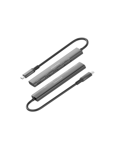 AISENS ASUC-5P022-GR base para portátil y replicador de puertos Alámbrico USB 3.2 Gen 1 (3.1 Gen 1) Type-C