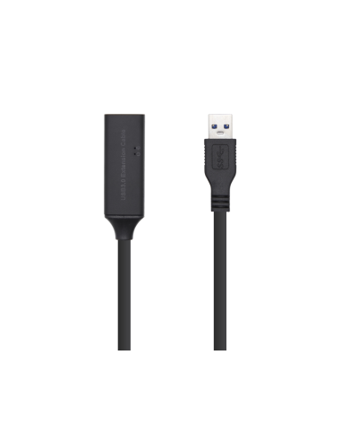 AISENS Cable USB 3.0 Prolongador Con Amplificador, Tipo A/M-A/H, Negro, 5.0m