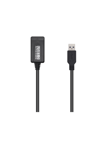 AISENS Cable USB 3.0 Prolongador Con Amplificador, Tipo A/M-A/H, Negro, 5.0m