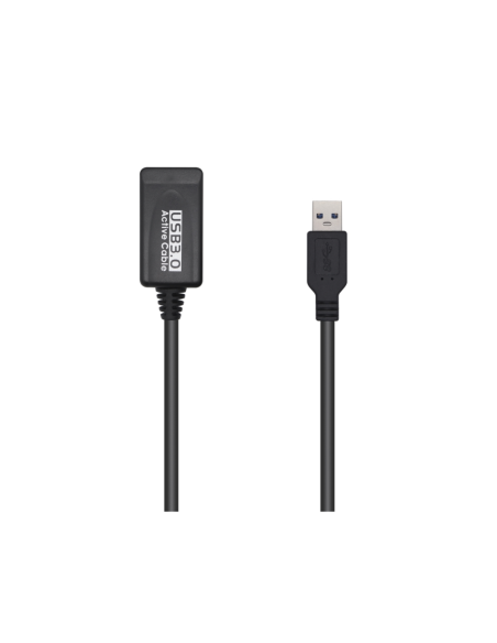 AISENS Cable USB 3.0 Prolongador Con Amplificador, Tipo A/M-A/H, Negro, 5.0m