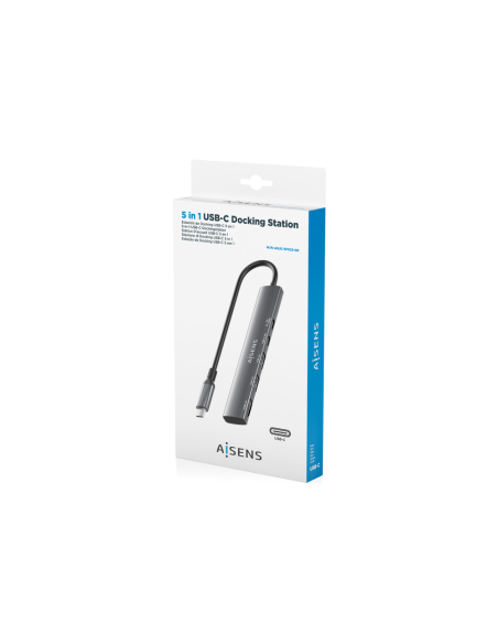 AISENS ASUC-5P022-GR base para portátil y replicador de puertos Alámbrico USB 3.2 Gen 1 (3.1 Gen 1) Type-C