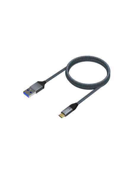 AISENS Cable USB 3.1 Gen2 Aluminio 10Gbps 3A, Tipo USB-C/M-A/M, Gris, 1.0M