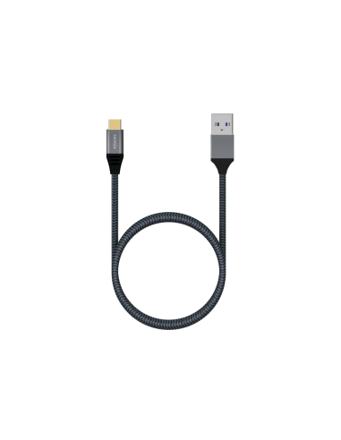 AISENS Cable USB 3.1 Gen2 Aluminio 10Gbps 3A, Tipo USB-C/M-A/M, Gris, 1.0M