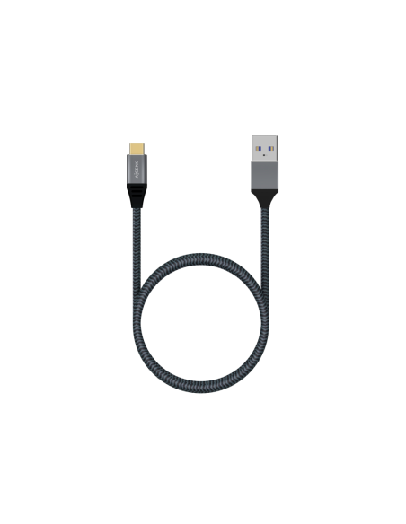 AISENS Cable USB 3.1 Gen2 Aluminio 10Gbps 3A, Tipo USB-C/M-A/M, Gris, 1.0M