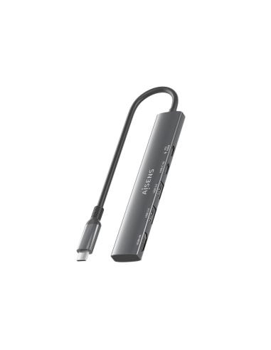 AISENS ASUC-5P022-GR base para portátil y replicador de puertos Alámbrico USB 3.2 Gen 1 (3.1 Gen 1) Type-C