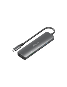AISENS ASUC-6P024-GR base para portátil y replicador de puertos Alámbrico USB 3.2 Gen 1 (3.1 Gen 1) Type-C 2