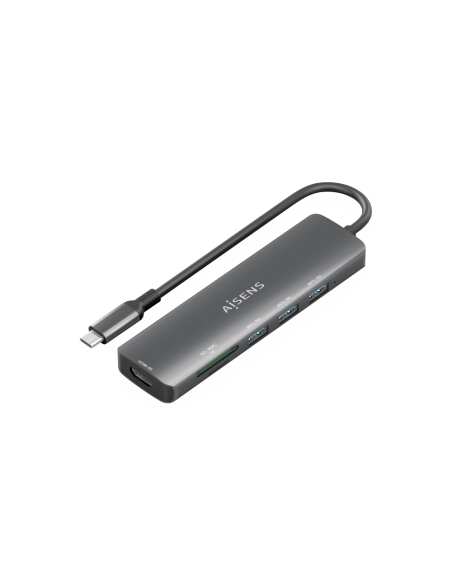 AISENS ASUC-6P024-GR base para portátil y replicador de puertos Alámbrico USB 3.2 Gen 1 (3.1 Gen 1) Type-C