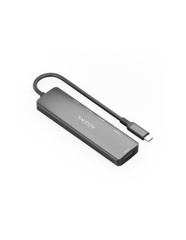 AISENS ASUC-6P024-GR base para portátil y replicador de puertos Alámbrico USB 3.2 Gen 1 (3.1 Gen 1) Type-C