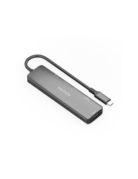 AISENS ASUC-6P024-GR base para portátil y replicador de puertos Alámbrico USB 3.2 Gen 1 (3.1 Gen 1) Type-C