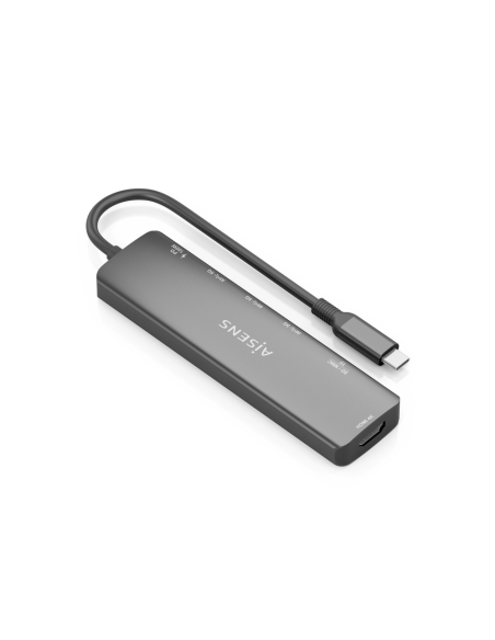 AISENS ASUC-7P025-GR base para portátil y replicador de puertos Alámbrico USB 3.2 Gen 1 (3.1 Gen 1) Type-C