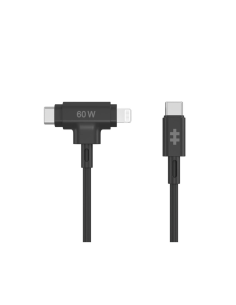 HYPER HyperJuice cable USB USB 2.0 1,5 m USB C USB C/Lightning 60 W Negro
