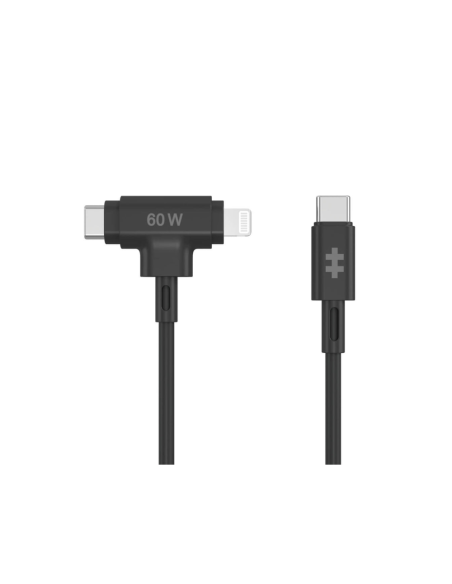 HYPER HyperJuice cable USB USB 2.0 1,5 m USB C USB C/Lightning 60 W Negro
