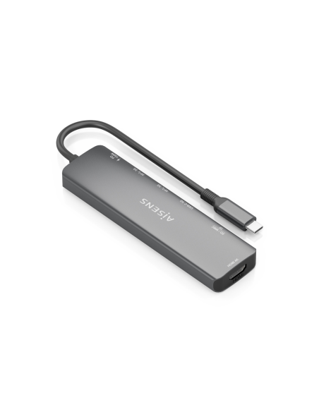 AISENS ASUC-7P026-GR base para portátil y replicador de puertos Alámbrico USB 3.2 Gen 1 (3.1 Gen 1) Type-C