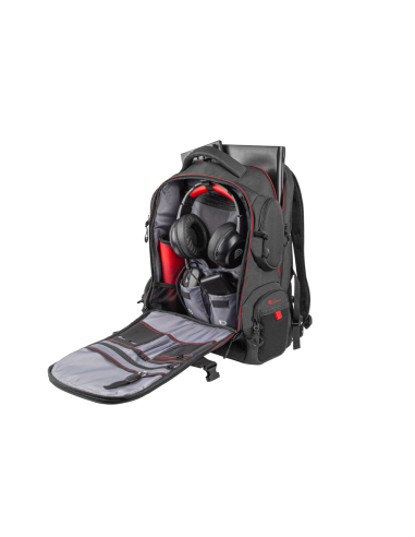 GENESIS Pallad 550 43,9 cm (17.3") Mochila Negro, Rojo