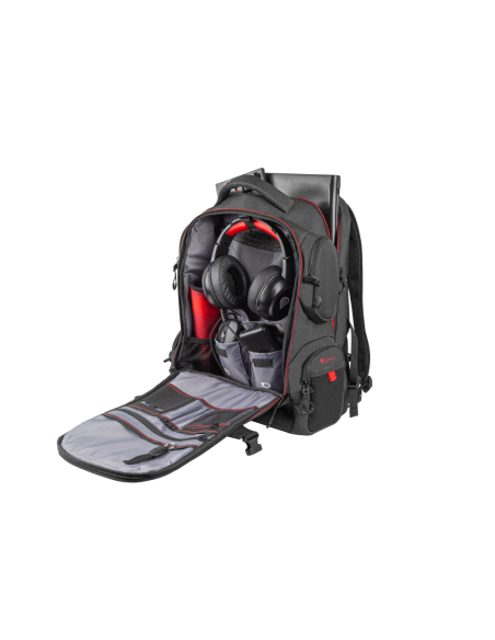 GENESIS Pallad 550 43,9 cm (17.3") Mochila Negro, Rojo