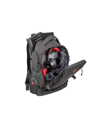 GENESIS Pallad 550 43,9 cm (17.3") Mochila Negro, Rojo