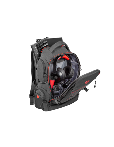 GENESIS Pallad 550 43,9 cm (17.3") Mochila Negro, Rojo