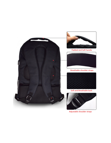 Ewent EW2529 maletines para portátil 43,9 cm (17.3") Mochila Negro