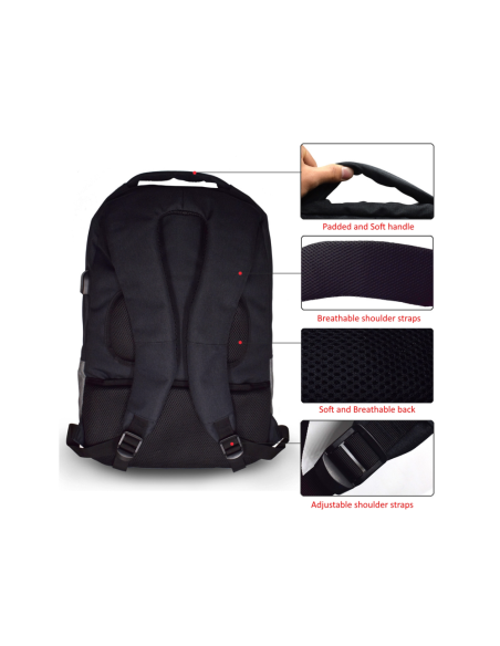 Ewent EW2529 maletines para portátil 43,9 cm (17.3") Mochila Negro