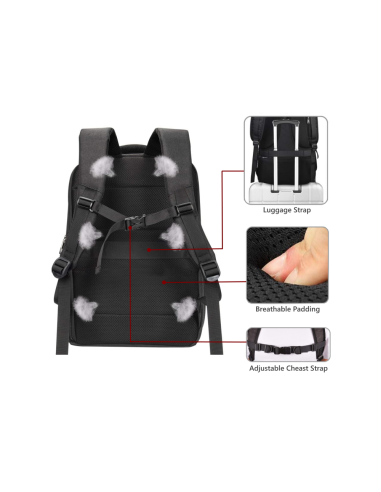 Ewent EW2526 maletines para portátil 39,6 cm (15.6") Mochila Negro