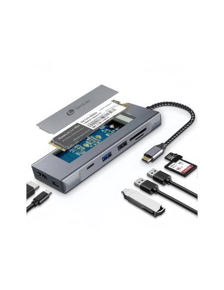 Leotec Docking Station 8 en 1 con ranura M.2 para SSD