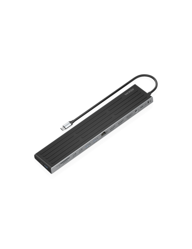 AISENS USB-C Dock 13 en 1, USB-C A 2xHDMI, 1xDisplayPort, 1xRJ45, 3xUSB-A, 2xUSB-C, 1xUSB-C PD, 1xSD, 1xMicro SD, 1xAudio, 1xRan