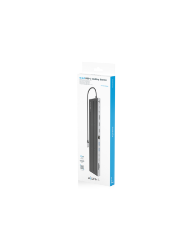AISENS USB-C Dock 13 en 1, USB-C A 2xHDMI, 1xDisplayPort, 1xRJ45, 3xUSB-A, 2xUSB-C, 1xUSB-C PD, 1xSD, 1xMicro SD, 1xAudio, 1xRan