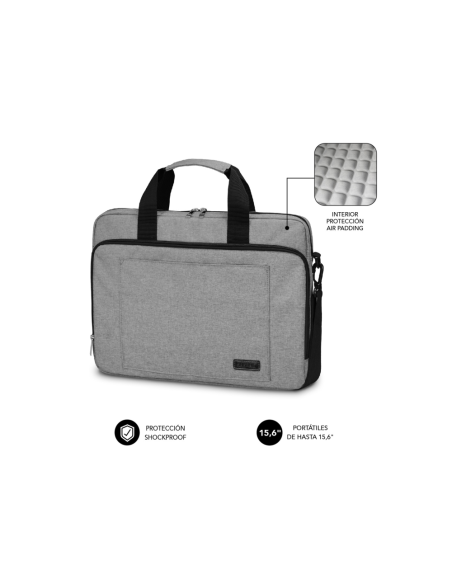 SUBBLIM Maletín Ordenador Air Padding Laptop bag 15,6" Grey