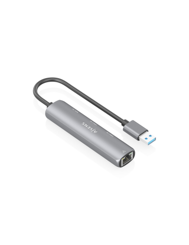 AISENS USB3.0 Dock USB-A A Ethernet Gigabit + Hub 2xUSB-C+1xUSB-A, Gris, 15cm