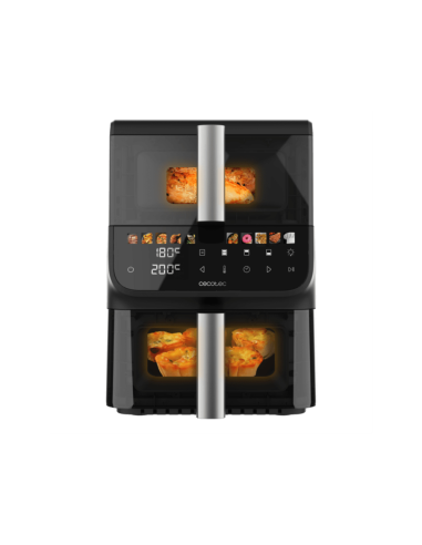 Cecotec Cecofry DuoLevel 10000 DuoSize Window Doble 10 L Independiente 2000 W Freidora de aire caliente Negro