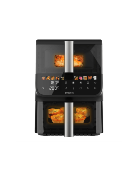 Cecotec Cecofry DuoLevel 10000 DuoSize Window Doble 10 L Independiente 2000 W Freidora de aire caliente Negro