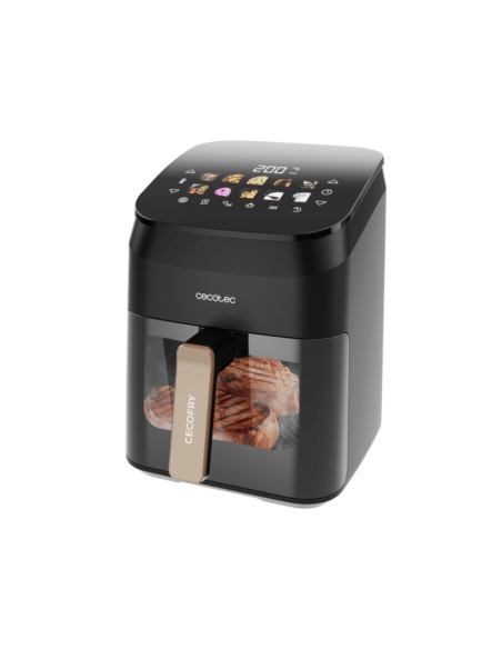Cecotec Cecofry&Grill Smokin' 4500 Sencillo 4,5 L 1900 W Freidora de aire caliente Negro, Marrón