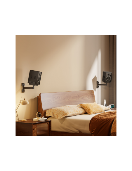 AISENS Soporte Universal De Pared Giratorio E Inclinable Para Altavoces, Negro