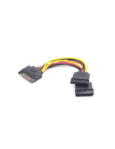 Gembird CC-SATAM2F-01 cable de SATA 0,15 m SATA de 15 pines 2 x SATA de 15 pines Multicolor