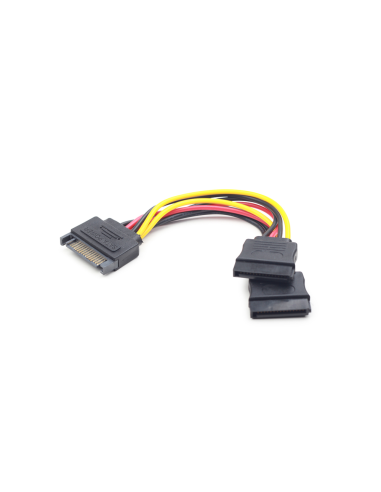 Gembird CC-SATAM2F-01 cable de SATA 0,15 m SATA de 15 pines 2 x SATA de 15 pines Multicolor
