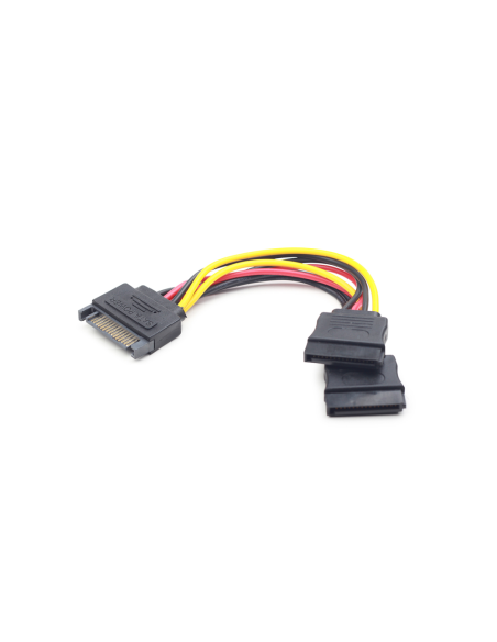 Gembird CC-SATAM2F-01 cable de SATA 0,15 m SATA de 15 pines 2 x SATA de 15 pines Multicolor