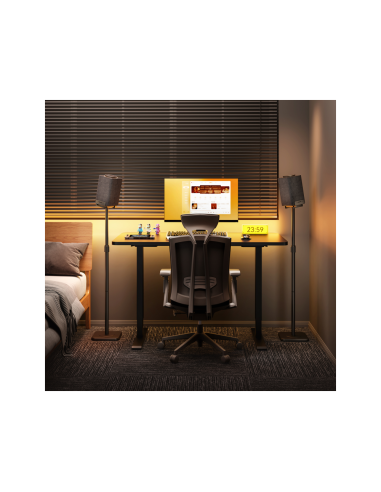 AISENS Soporte Universal De Suelo Giratorio E Inclinable Para Altavoces, Negro