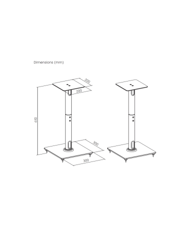 AISENS Soporte Universal De Suelo Para Altavoces, Negro