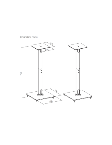 AISENS Soporte Universal De Suelo Para Altavoces, Negro
