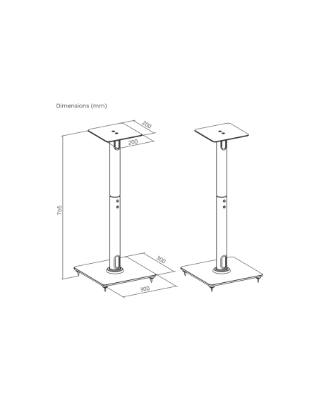 AISENS Soporte Universal De Suelo Para Altavoces, Negro