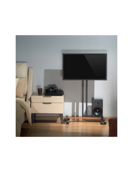 AISENS Soporte de Suelo ECO con Rueda para Monitor/Tv 35Kg de 32-55, Negro