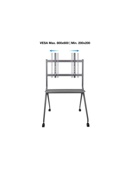 TooQ iSTAND Soporte de Suelo con Ruedas para Pantallas 50"- 86", Gris