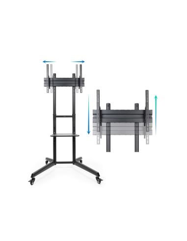 TooQ RAMSÉS Soporte de Suelo con Ruedas para Pantallas 37"- 70", Negro