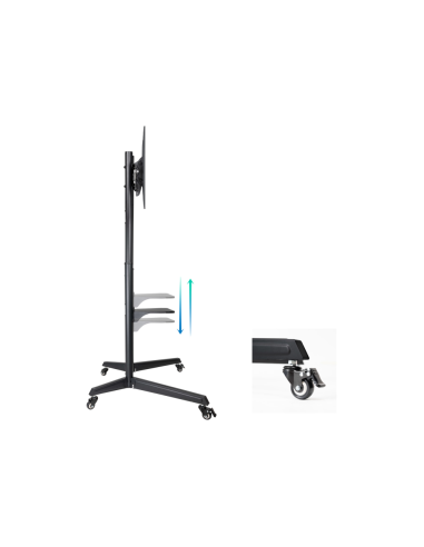 TooQ RAMSÉS Soporte de Suelo con Ruedas para Pantallas 37"- 70", Negro