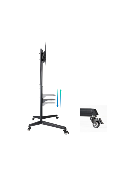 TooQ RAMSÉS Soporte de Suelo con Ruedas para Pantallas 37"- 70", Negro