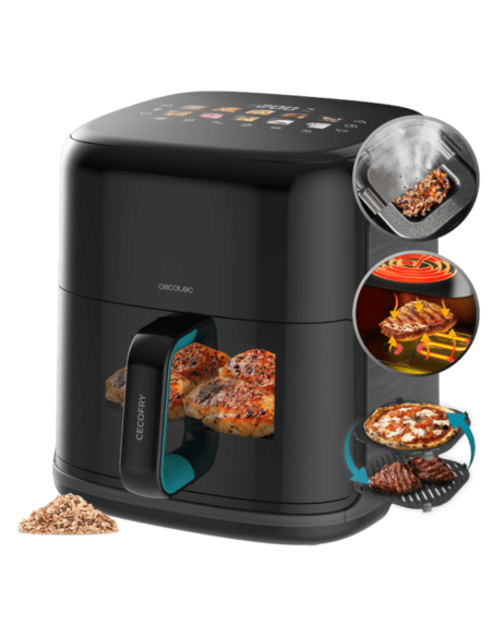 Cecotec Cecofry&Grill Smokin'Prime 6500 Sencillo 6,5 L Independiente 2200 W Freidora de aire caliente Negro