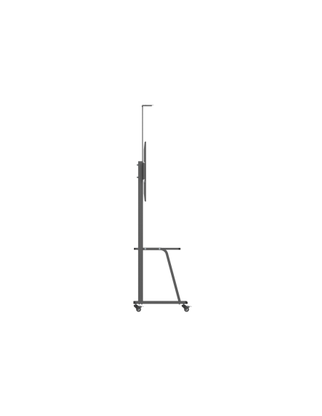 AISENS Soporte de Suelo ECO con Rueda, Bandeja para DVD y Soporte de Cámara para Monitor/TV 150Kg de 37-100, Negro