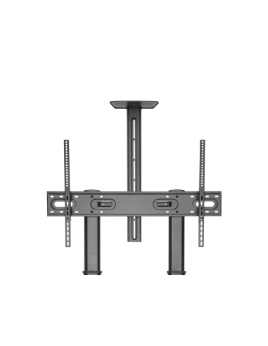AISENS Soporte de Suelo ECO con Ruedas y Manivela, Bandeja para DVD y Soporte de Cámara para Monitor/TV 100Kg de 60-100, Negro