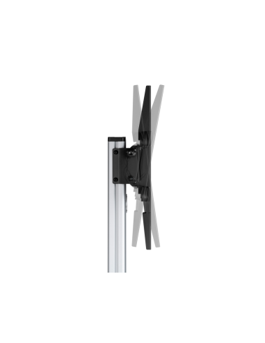 AISENS Floor Stand with Wheel, DVD Tray for Monitor/TV 50Kg from 37-86, Black-Silver